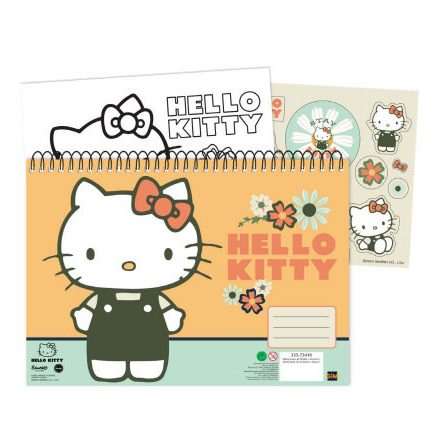 Hello Kitty Stay Sunny A/4 spirál vázlatfüzet 40 lapos matricával