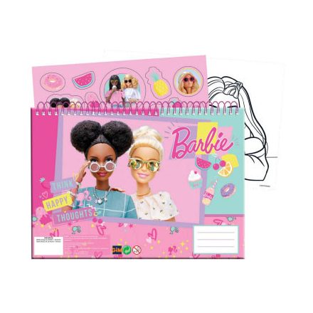 Barbie Happy Thoughts A/4 spirál vázlatfüzet 40 lapos matricával